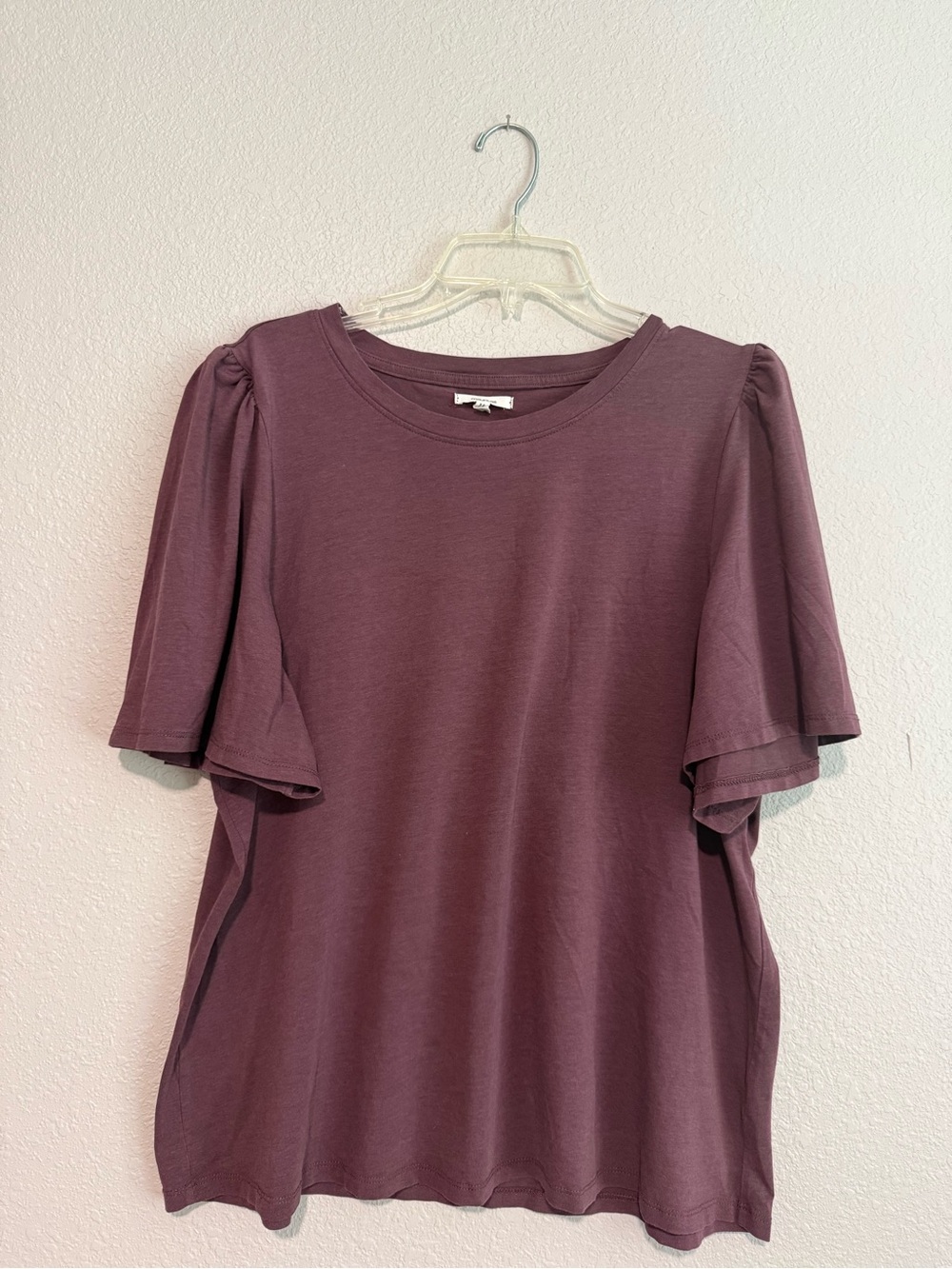 Maurices Plum Puff Sleeve Short Sleeve Tee